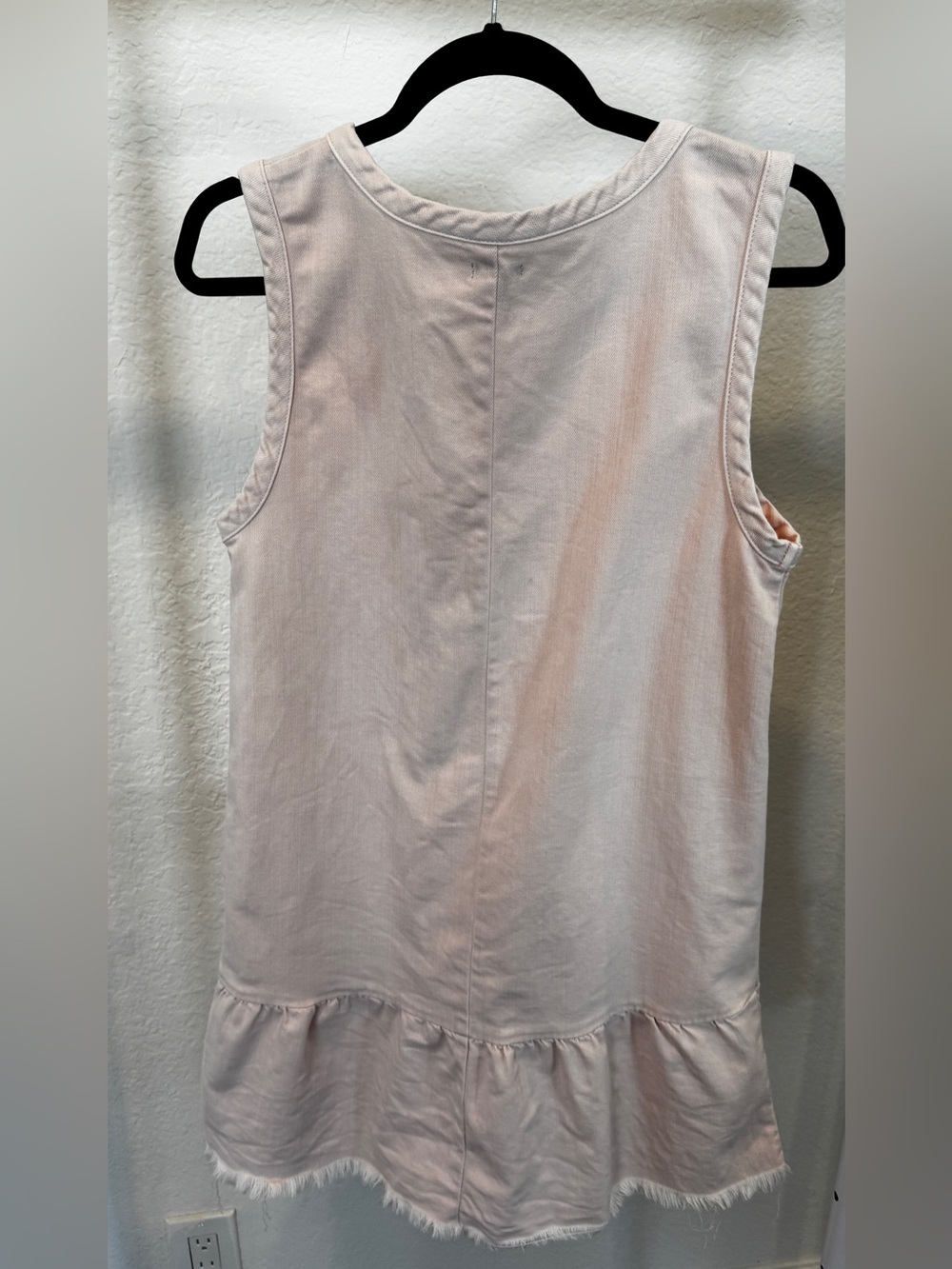 Aerie Sleeveless Lace-Up Soft Pink Denim Drop Waist Dress Size Small - Picture 3 of 5